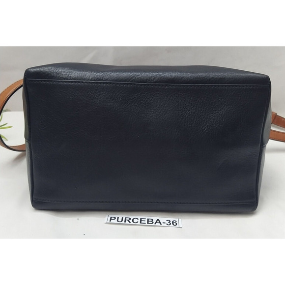 Dooney & Bourke Black Pebbled Leather Double Handles Zipper Satchel Shoulder Bag - Picture 9 of 16